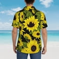 thumbnail image 6 of Balery Sunflowers In Vintage Print Men's Hawaiian Shirts Short Sleeve Beach Shirt Relaxed Fit Vacation Button Down Shirts-XX-Large, 6 of 9