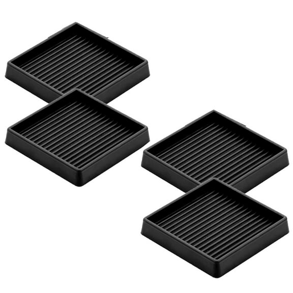 4 Pcs 2.5”/6.4cm Square Rubber Caster Cups,Non Slip Furniture Pads,Anti-Slip Floor Protector, Anti Skid Furniture Feet, Furniture Coasters for Hardwood Floors for Bed Cabinet Sofa Chair Table Piano