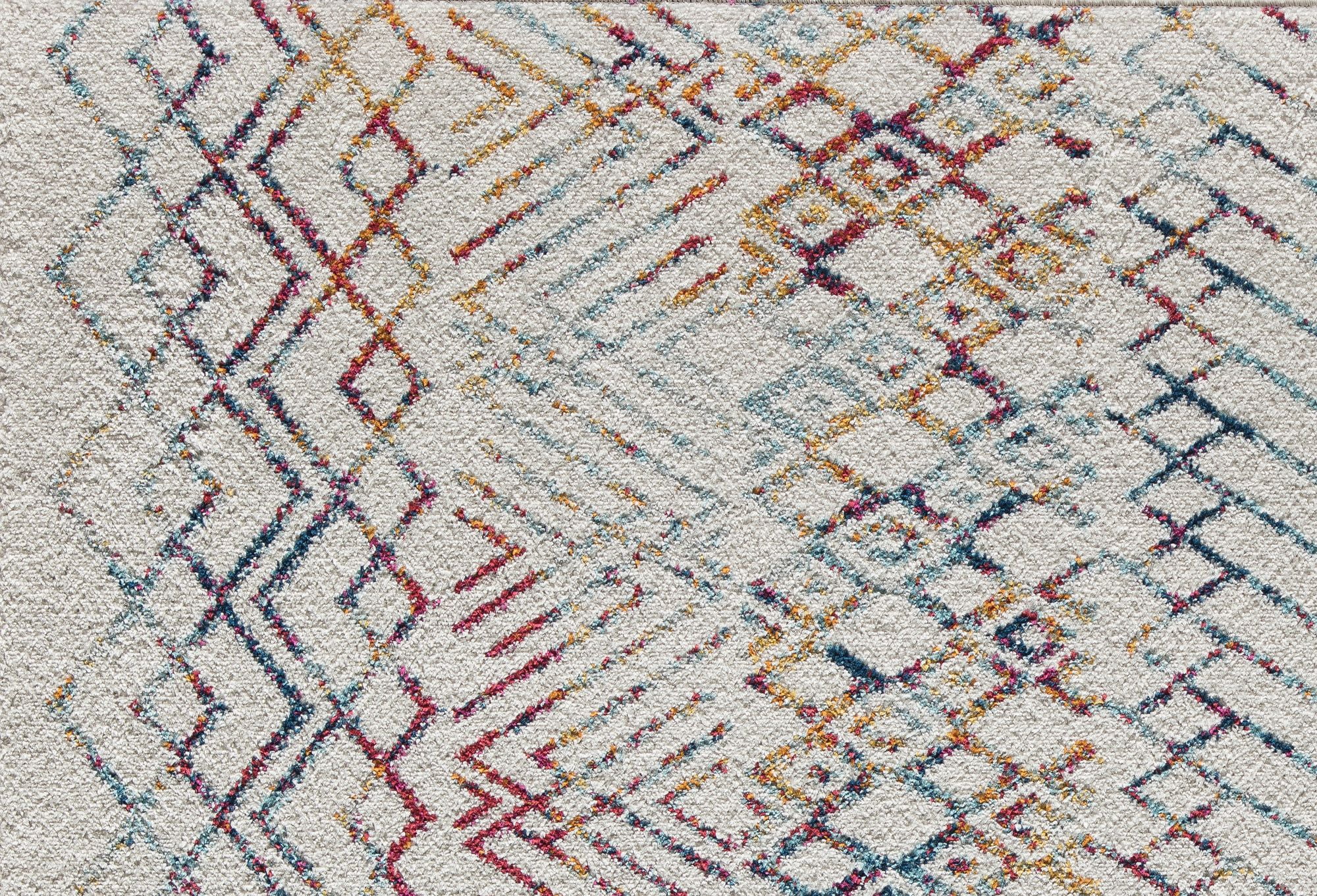Mason Brooks Ryder KN20A Prismatic Delight Moroccan Tribal White Area Rug, 8'3"X10'0"