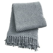 Split P Open Knit Throw - Mist