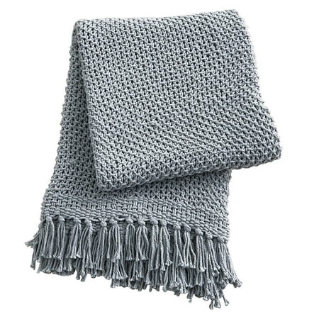 Split P Open Knit Throw - Mist