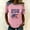 Pink, variant on Women's 250th America Anniversary Casual Printed Crew Neck T-Shirt USA Flag Tee 250 Years of Freedom Shirt