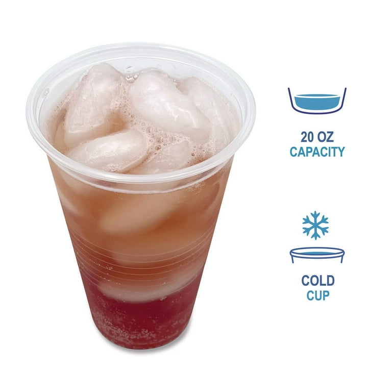 Translucent Plastic Cold Cups, 20 oz, Clear, 1,000/Carton Translucent Plastic Cold Cups, 20 oz, Clear, 1,000/Carton