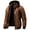 Brown, variant on Mens Brown Real Leather Jacket with Removable Hood (Small, Brown)