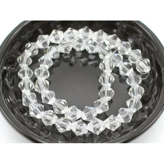 U8MO 40 Pcs 8mm Faceted Bicone Beads Crystal Glass Beads Color for Choice-Clear