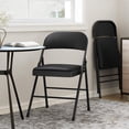 thumbnail image 2 of Bingirl 2-Pack Padded Folding Chairs - Portable, Stackable, and Foldable with Soft Padded Cushion and Back, Commercial Seat with Metal Frame for Office, Wedding, Dining, and Outdoor Use, Black, 2 of 8