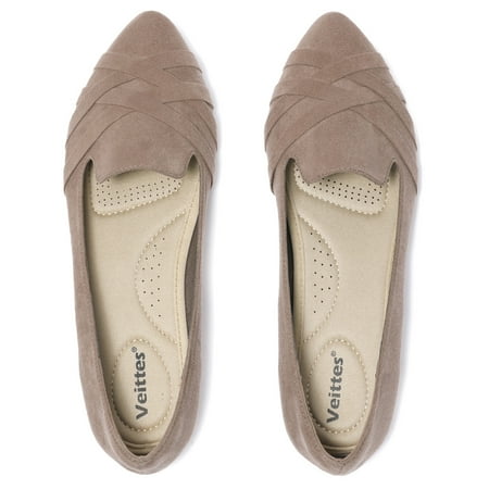 

Ataiwee Women s Wide Width Flat Shoes Casual Pointed Classy Soft Comfort Ballet Flats.(2109008 TA/MF 10.5 Wide)