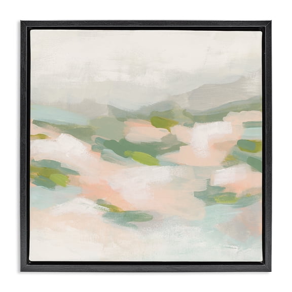 Stupell Industries Contemporary Pastel Nature Landscape Black Floating Frame Canvas Art, 18 x 18, by June Erica Vess