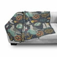 thumbnail image 2 of Sailing Soft Flannel Fleece Throw Blanket, Continuous Marine Seagulls Anchor Shell Steering Wheel Pattern, Cozy Plush for Indoor and Outdoor Use, 50" x 60", Slate Blue Multicolor, by Ambesonne, 2 of 5