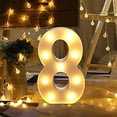 thumbnail image 1 of Número de lámpara LED con dígitos iluminados del 0 al 9, decoración LED para fiesta de cumpleaños, boda y casa de vacaciones, bar (6), 1 of 7