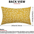 thumbnail image 3 of Yellow Beige Daisy Floral Lumbar Pillow Covers 12X20 Inch Vintage Flowers Pillow Cases Set of 2 Block Print Cotton Linen Throw Pillows Farmhouse Decor for Sofa Couch Porch Bed Cushion Outdoor, 3 of 6