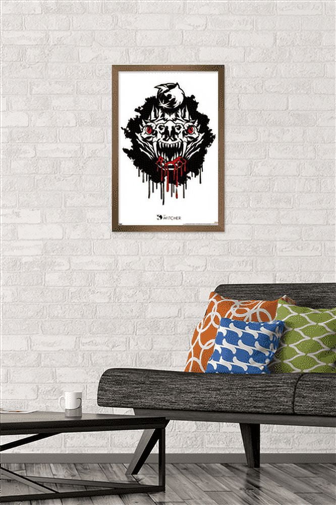 Netflix The Witcher Season 2 - Basilisk Head Wall Poster, 14.725" x 22.375", Framed