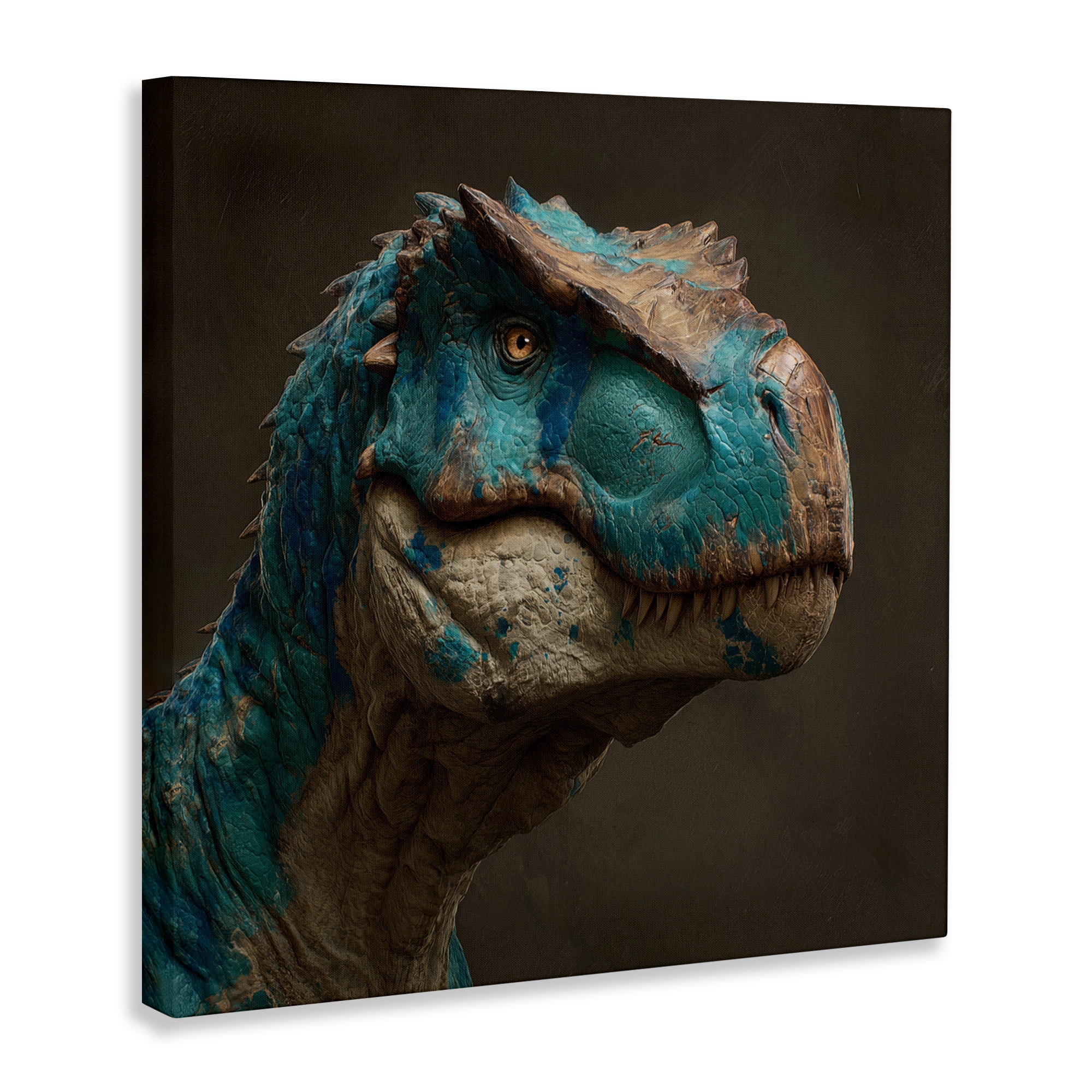 Stupell Industries Cerulean Scaled Dinosaur Detail Canvas Wall Art, design by Wumples