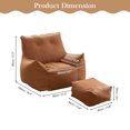 thumbnail image 6 of Modern Giant Bean Bag Chair with Ottoman Bean Bag Couch Sofa with Footstool Lounge Large Bean Bag Chairs for Adults Reading Chair for Bedroom Living Room ( Button Type), 6 of 7