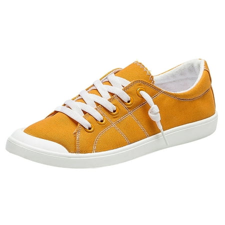 

Casual Shoes For Men Ladies Canvas Trainers Slip On Womens Trainers Fashion Low Top Flat Sneaker Retro Casual Canvas Shoes Loafer Classic Sneakers Women S Business Casual Shoes Canves Yellow 37