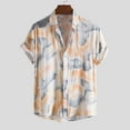 thumbnail image 6 of Handshe Men's Hawaiian Patchwork Short - Sleeve Beach Casual Shirt, 6 of 9