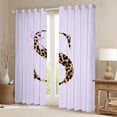 thumbnail image 2 of Manfei Teens Purple Bow Personalized Initial S Curtains Pack of 2 (42x84 Each),Kids Girls Cheetah Print Letter Monogrammed Curtains Blackout,Ultra Soft Home Decor, 2 of 6
