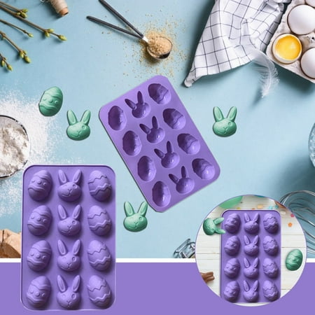 

Tiitstoy Easter Bunny Silicone Eggs Chocolate Cake Soap Mold Baking Ice Tray Mould