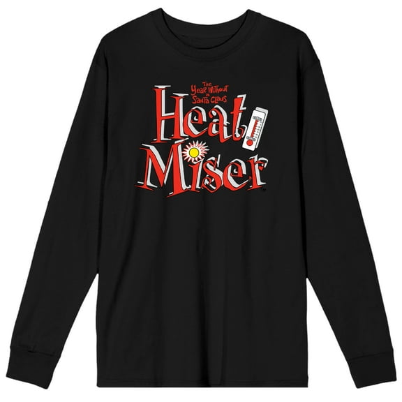 The Year Without Santa Claus Heat Miser Men's Black Long Sleeve Crew Neck Graphic Tee-Medium