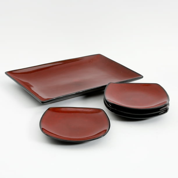 Gibson Home Soho Lounge 5Piece Rectangular Serving Plate Set Walmart