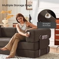 thumbnail image 3 of 79" Convertible Sofa Bed ,CARZZI LIFE Compressed Floor Boneless Couch Modular Corduroy Sleeper Sofa, Folding Mattress Couch for Small Spaces - No Assembly Needed in Brown with Storge, 3 of 7