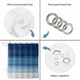 thumbnail image 5 of Navy Blue Ombre Waterproof Fabric Shower Curtain,Modern Abstract Art Blue White Striped Waterproof Fabric Shower Curtain for Bathroom Curtains Bathtubs Shower Curtains with 12 Hooks Extra Long 72x96, 5 of 8
