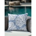 thumbnail image 3 of Outdoor Pillows Waterproof, Lake Blue Coral Coastal Throw Pillows with Inserts Included, Summer Beach Nautical Ocean Indoor Outdoor Decorative Lumbar Pillow for Bed/Couch/Patio 18"x18", 1Pcs, 3 of 8