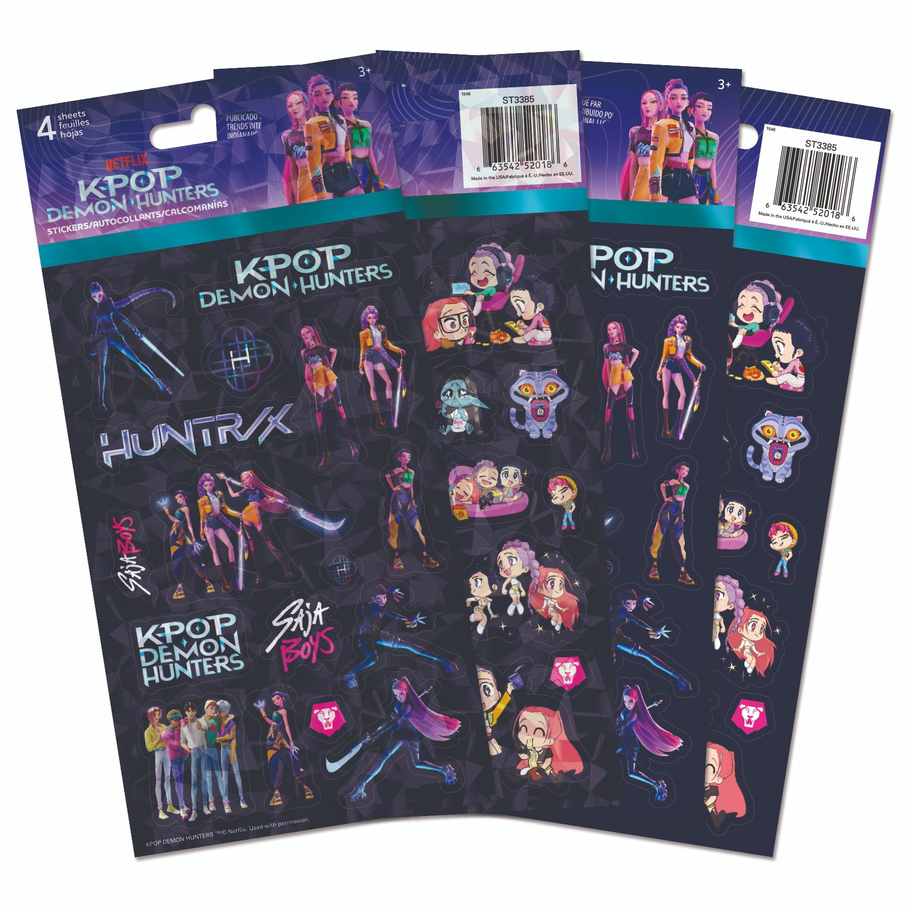 Netflix K-Pop Demon Hunters Sticker Set - 4 Vibrant Sheets by Trends International