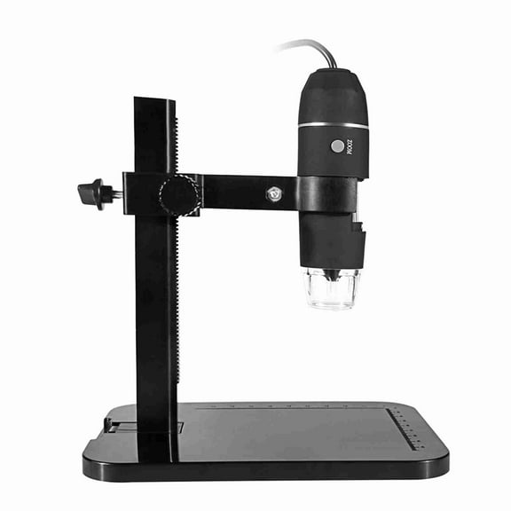 Portable Electronic Microscope 1000x Microscope 8 LED High Definition USB Digital Electronic Microscope With Adjustable Stand Black