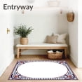 thumbnail image 3 of ODIKA 6'x9' Machine Washable Non-Slip Area Rug, Heritage Scrollwork with Stylized Fleur and Mosaic Accents High Traffic Rug with Pad, Blue, 588918, 3 of 8