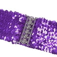 thumbnail image 3 of Manyakai Women's Sparkly Glitter Sequin Wide Waist Elastic Cinch Belt Vintage Buckle Chunky Belt Purple One Size, 3 of 7