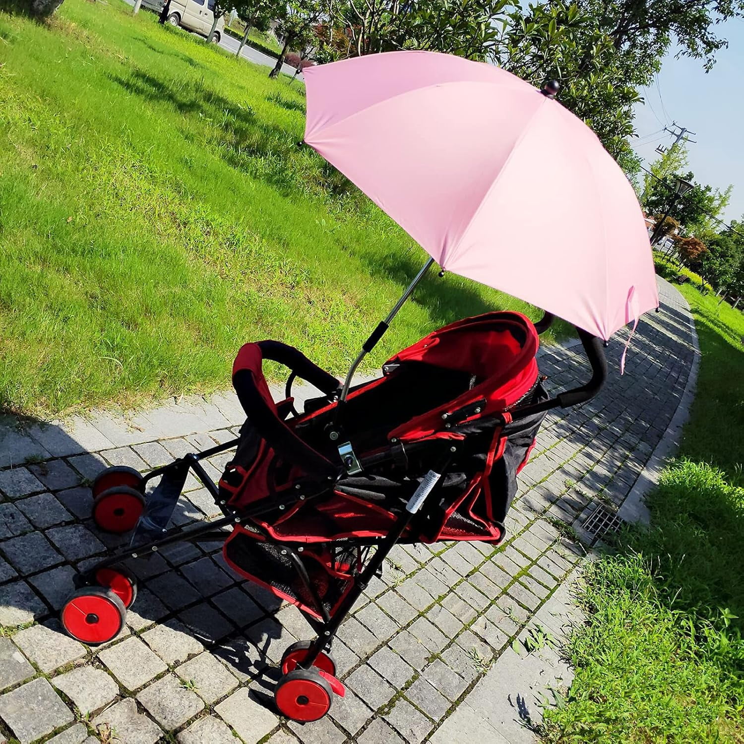 Pram  with Adjustable Clamp, UPF 50+ -Proof Parasol for Strollers