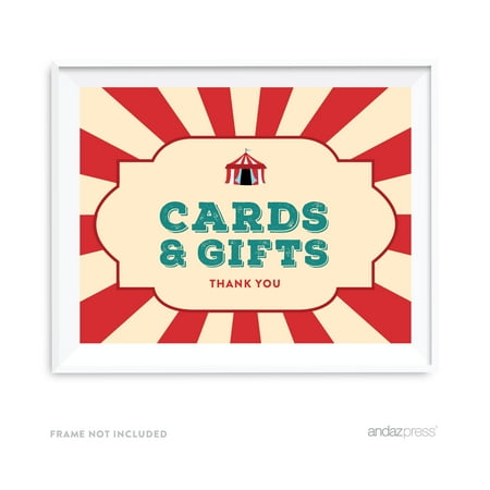 Cards & Gifts Carnival Circus Birthday Party Signs