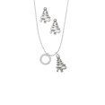 thumbnail image 2 of Delight Jewelry Silvertone Sister Eternity Ring Silver tone Zig Zag Christmas Tree Charm Necklace and Stud Earrings, 2 of 4