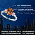 thumbnail image 2 of Gem Stone King 925 Sterling Silver Ecstasy Mystic Topaz and Pink Lab Grown Diamond Engagement Ring for Women | 2.50 Cttw | Oval 9X7MM | Gemstone November Birthstone | Size 9, 2 of 6