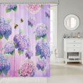 thumbnail image 2 of Manfei Cute Hydrangea Floral Shower Curtain 72Wx84L, Chic Blossom Bathroom Shower Curtain, Lilac Purple Green, 2 of 5
