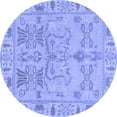thumbnail image 1 of Ahgly Company Indoor Round Oriental Blue Traditional Area Rugs, 7' Round, 1 of 4