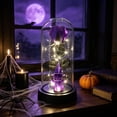 thumbnail image 4 of Eliaeconx Lighted Halloween Ghost Figurine, Holding Spooky Rose, LED Pumpkin Base for Tabletop, Spooky House, Indoor Party Decor, 4 of 6
