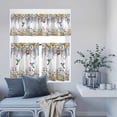 thumbnail image 6 of 3 Piece Kitchen Curtains and Valances Set Watercolor Floral Cafe Curtains 36 Inch Length Spring Daisy Sunflowers Wisteria Hummingbird Valance & Tier Curtain for Living Room Bedroom 54"x18"+27"x36"*2, 6 of 6