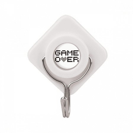 

Grey Black Game Over Pixel Adhesive Wall Hooks Hanging Self Sticky