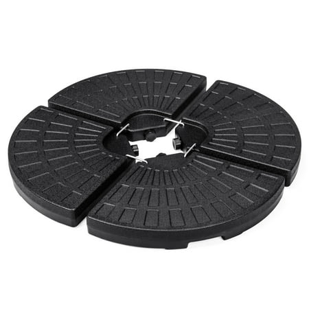 - Best Choice Products 4-Piece Cantilever Offset Patio Umbrella Circular Base Stand, Fills Up to 160lbs w/ Carry Handles, Easy-Fill Spouts, Base Connector Hooks, UV Stability