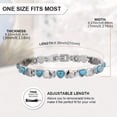 thumbnail image 3 of HLONK Stainless Steel Magnetic Unisex Fashion Accessory 1pc Adjustable Link Bracelet with Heart & Turquoise Accents - Tool Included, 3 of 6