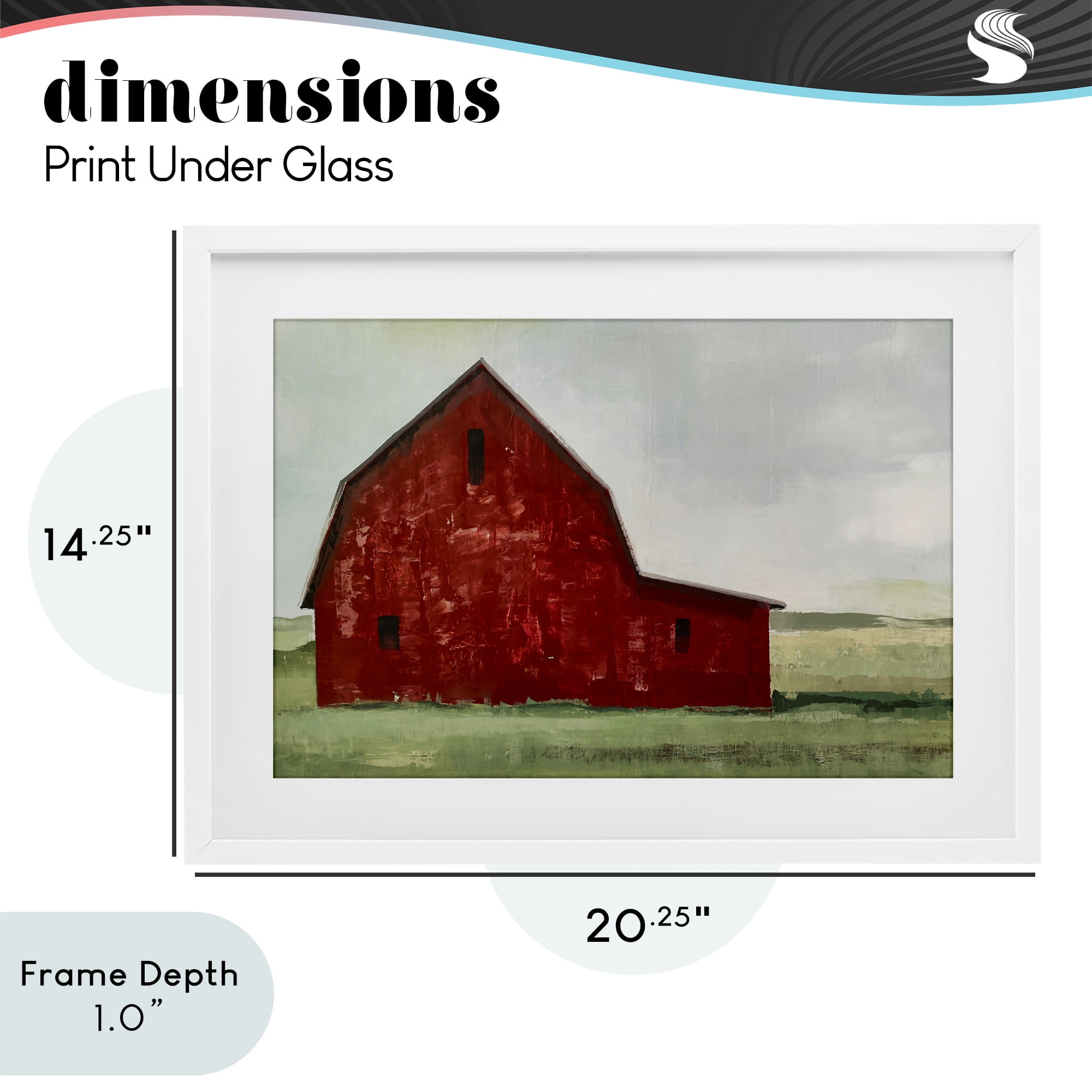 Stupell Industries Red Weathered & Wise Barn White Framed Print Under Glass, design by Max Maxx