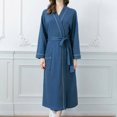 thumbnail image 2 of Luxalzxs Robes for Women Waffle Knit Bathrobe Soft Lightweight Full Length Loungewear Soft Kimono Spa Knit Long Bathrobe Pajamas with Pockets and Belts, 2 of 5