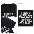thumbnail image 3 of Camiseta informal, holgada, con cuello redondo, manga corta, estampado de letras, para oficina, color negro, talla L, transpirable, para mujer, 3 of 4