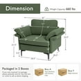 thumbnail image 4 of Costway Fauteuil d'Appoint Moderne en Tissu Canapé Simple avec Pieds en Métal Vert Armée, 4 of 9