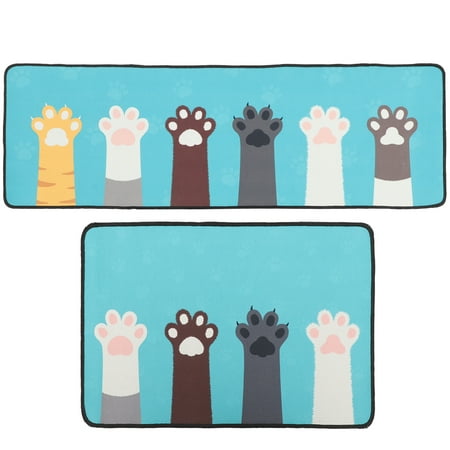 

2pcs Floor Mat Anti-skid Floor Pads Cartoon Printing Doormats Kitchen Supplies