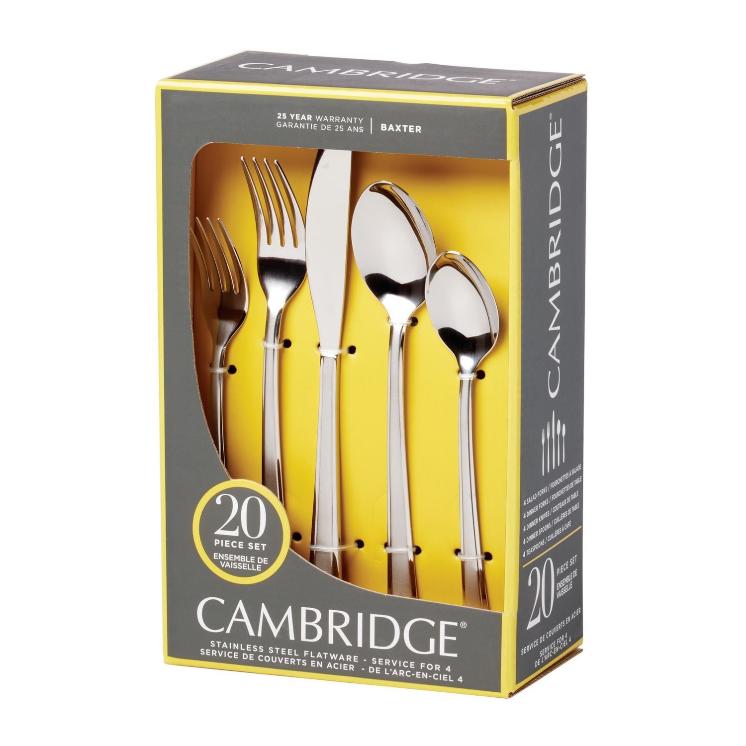 Cambridge Baxter Sand 18/0 Stainless Steel 20 Piece Flatware Set