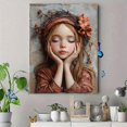 thumbnail image 4 of Qisvanset Framed Canvas Wall Art 12x16 Inch Vintage Psalm Girl Baptism Bible Verse Wall Art, 4 of 5