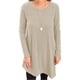 thumbnail image 1 of Sonducket Top de mujer de manga larga de color sólido vestido de otoño con botones laterales divididos suéter con dobladillo irregular Prendas para la parte del cuerpo Beige XL, 1 of 5